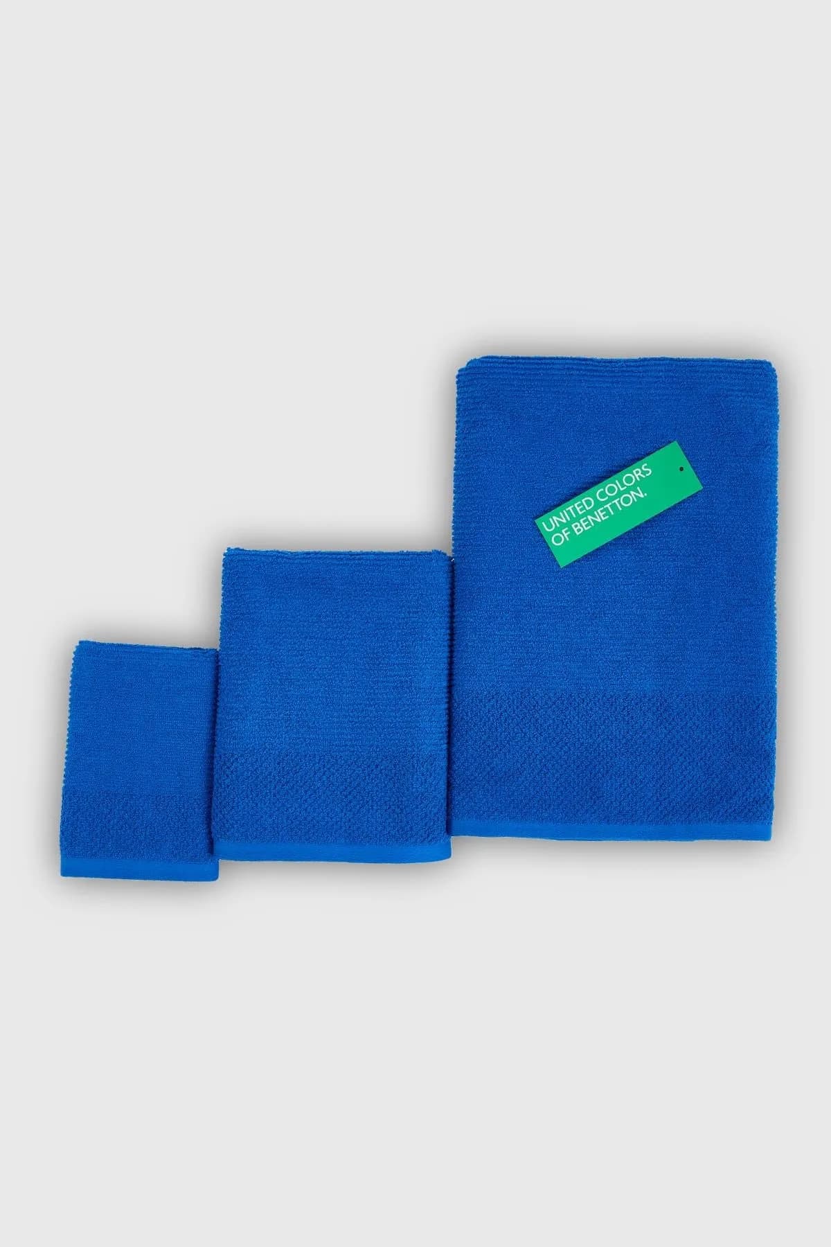 Be-0829St- Bl %100 Pamuk Mavi 3 Lü Set, 30X50 Cm, 50X90 Cm, 70X140 Cm Havlu Seti - MAVİ