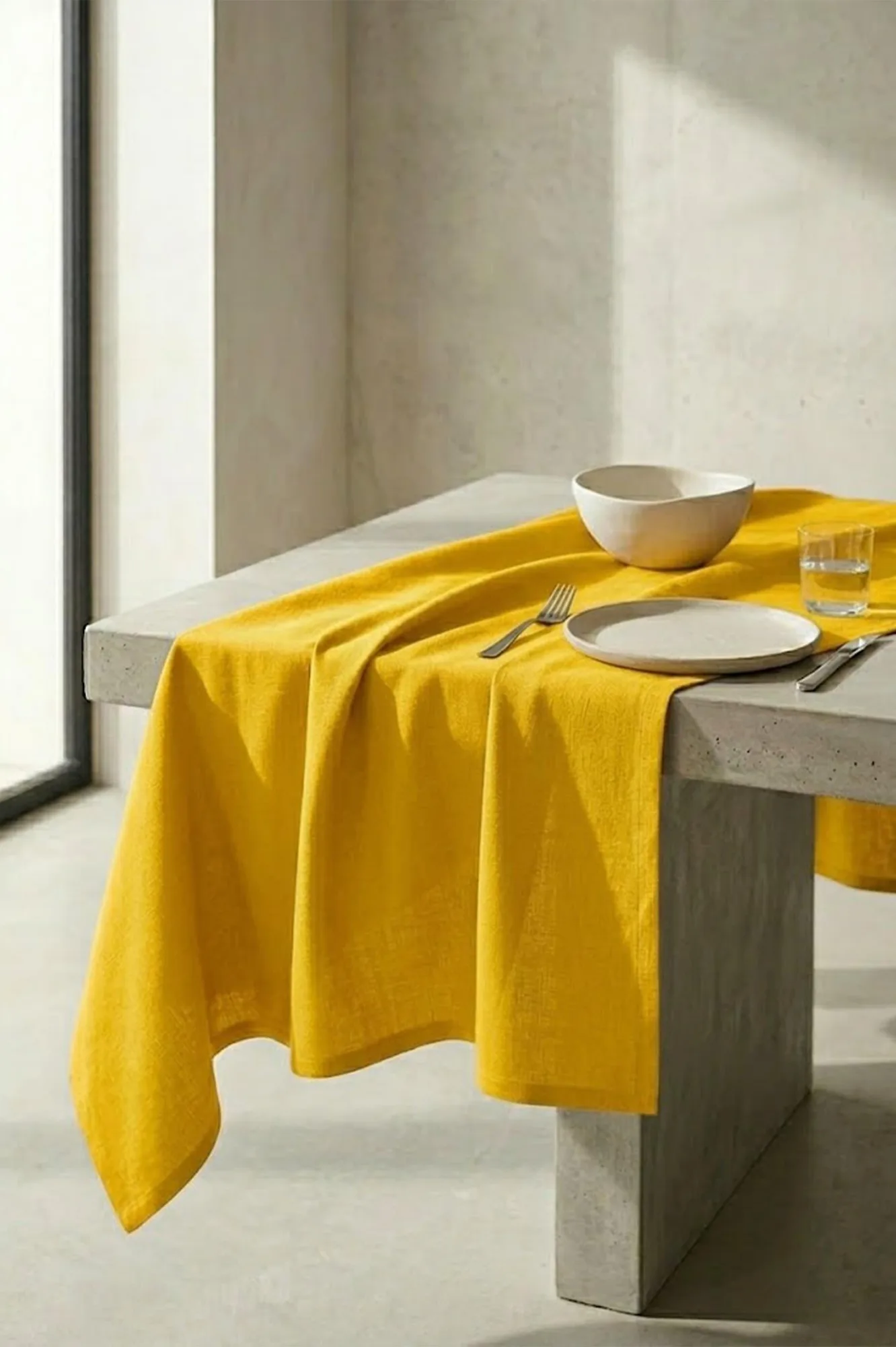 Be-28459-Ye %100 Pamuk Sarı Düz 40*140 Cm Runner - SARI
