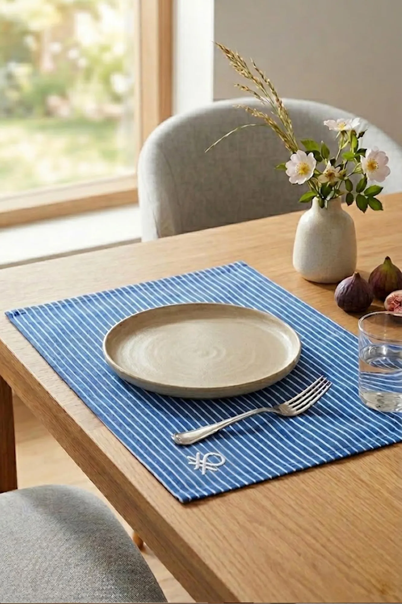 Be-28460-Bl Mavi Amerikan Servis Çizgili 4 Lü 33,50 Cm - MAVİ