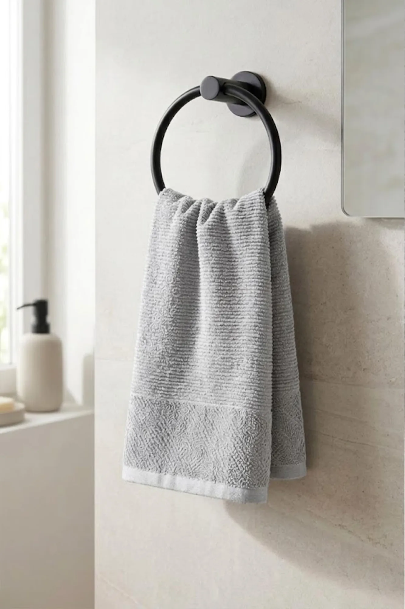 Be-0828-Gy %100 Pamuk Gri 50X90 Cm El Havlusu - GRİ