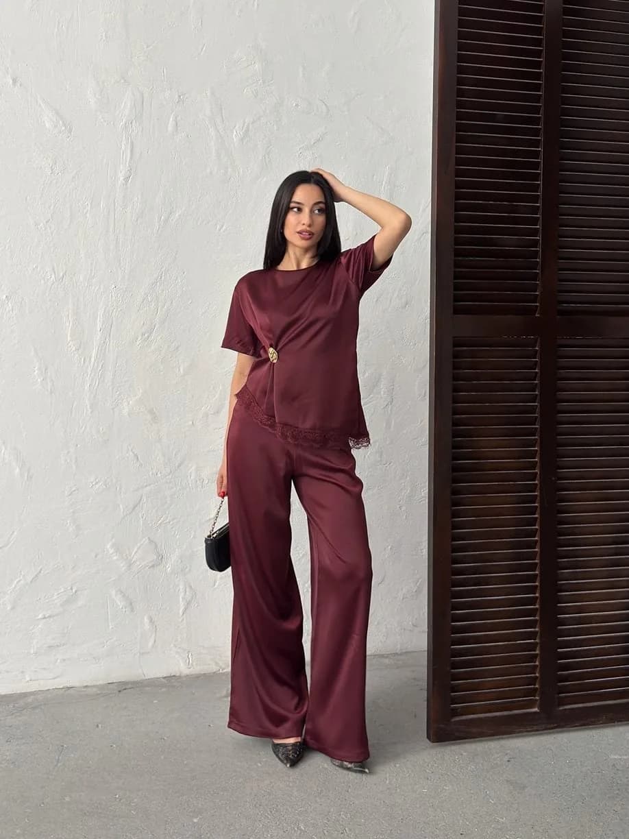 3144 SATEN TAKIM - BROWN - KAHVE