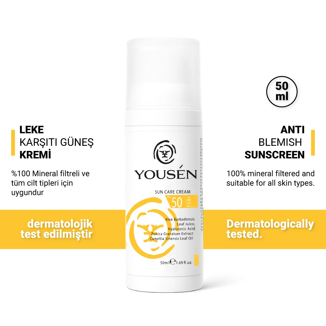 Mineral Filtreli ve Nemlendirici SPF 50+ Güneş Koruyucu Krem Tüm Cilt Tipleri İçin 50 ml