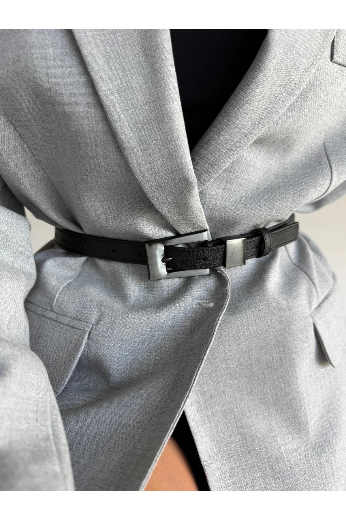 Toka Köprü Kadın Kemer, Pantolon Kemeri, Ceket Kemeri, Elbise Kemeri, Gömlek Kemer - Siyah-Karartma