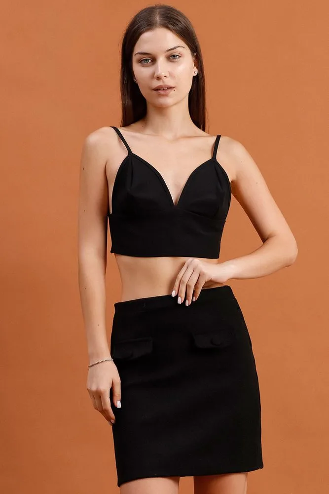 Kaşe Mini Toptan Etek - SİYAH