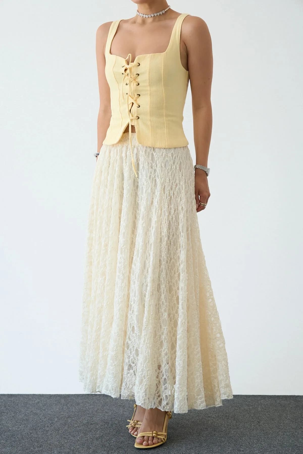 Ekru Desenli ETEK