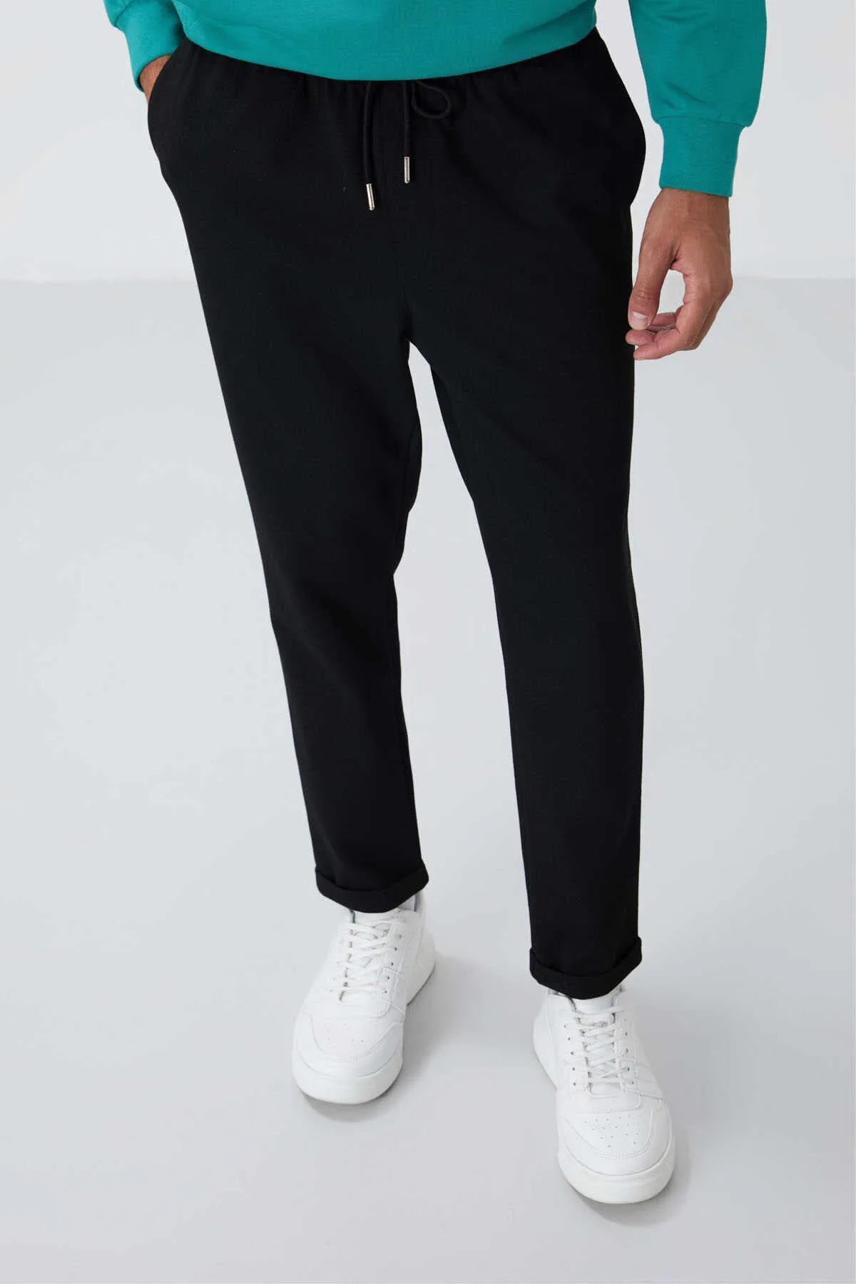 Tommylife Toptan Standart Kalıp Erkek Eşofman Altı 82154 Siyah - Siyah
